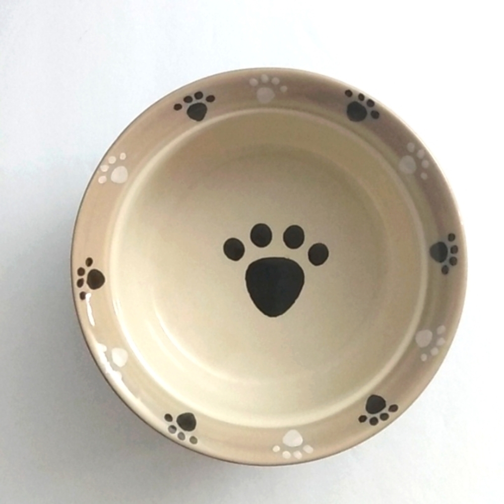 CASTLEMERE CREATIONS URBAN PAWS HANDPAINTED DOG DISH WATER BOWL